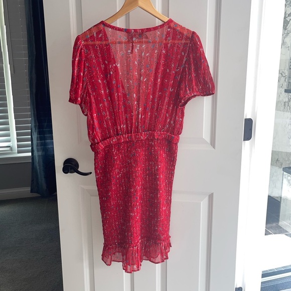 FREE PEOPLE BABY LOVE SMOCKED BODYCON
SHORT DRESSES Sheer Bright Red Small - Picture 9 of 9